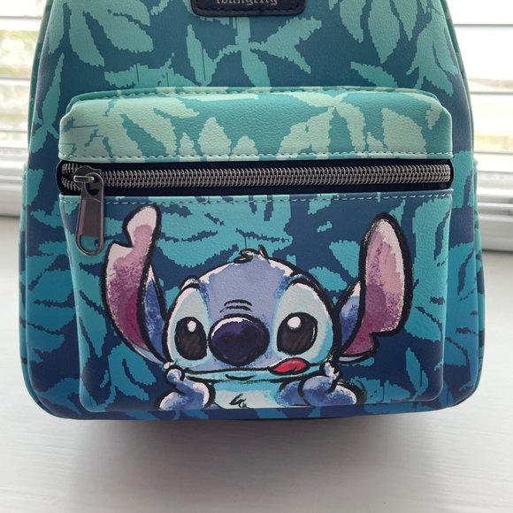 Loungefly Disney Teal Blue Green Stitch Mini Backpack New - Picture 3 of 9